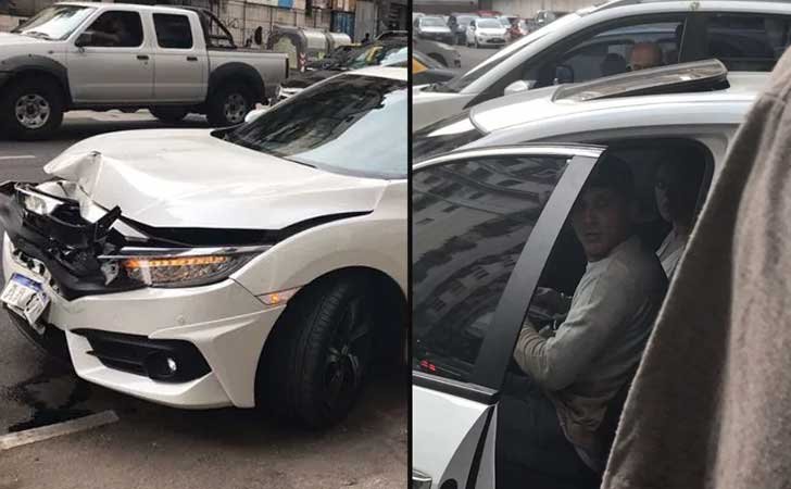 Mirá como quedó el auto... por suerte no les pasó nada Chocó El Polaco y Silvina Luna