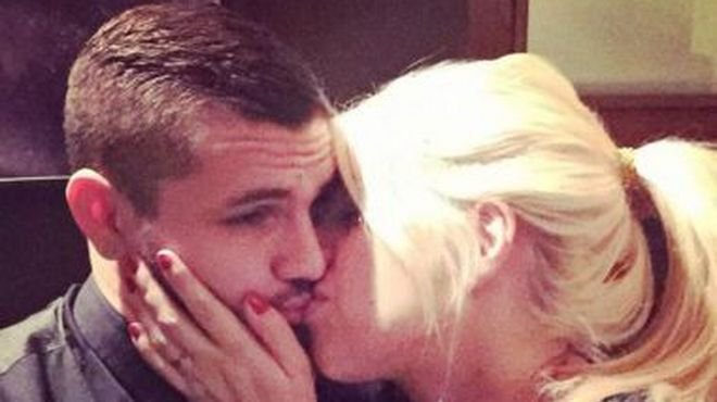 Icardi y Wanda a los besos