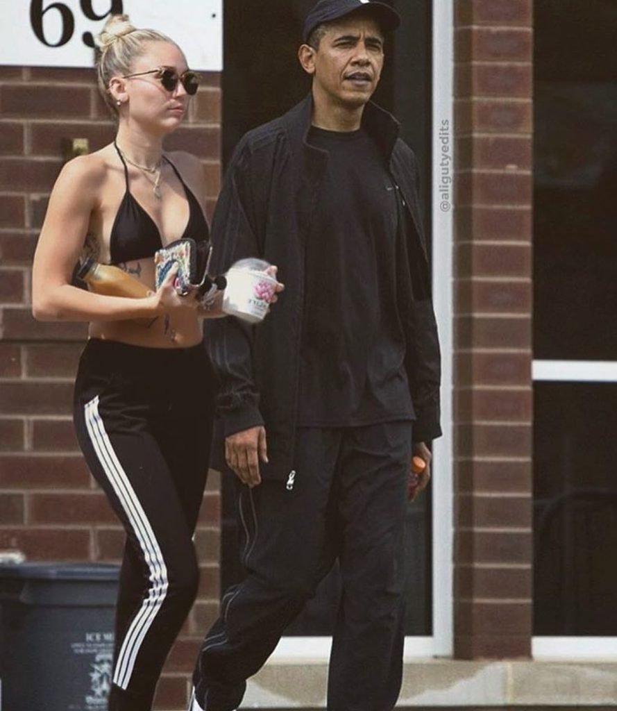 Miley Cirus y Barack Obama
